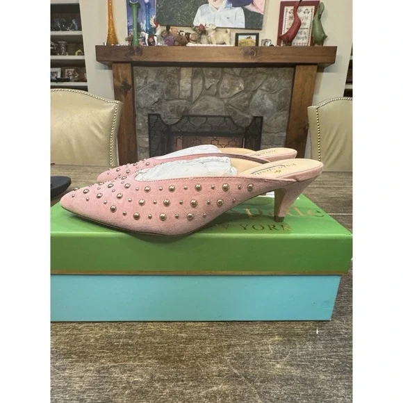 Kate Spade  New York Women's Surie Mules Parisian Pink Slides Size 6. Studded - Picture 3 of 11